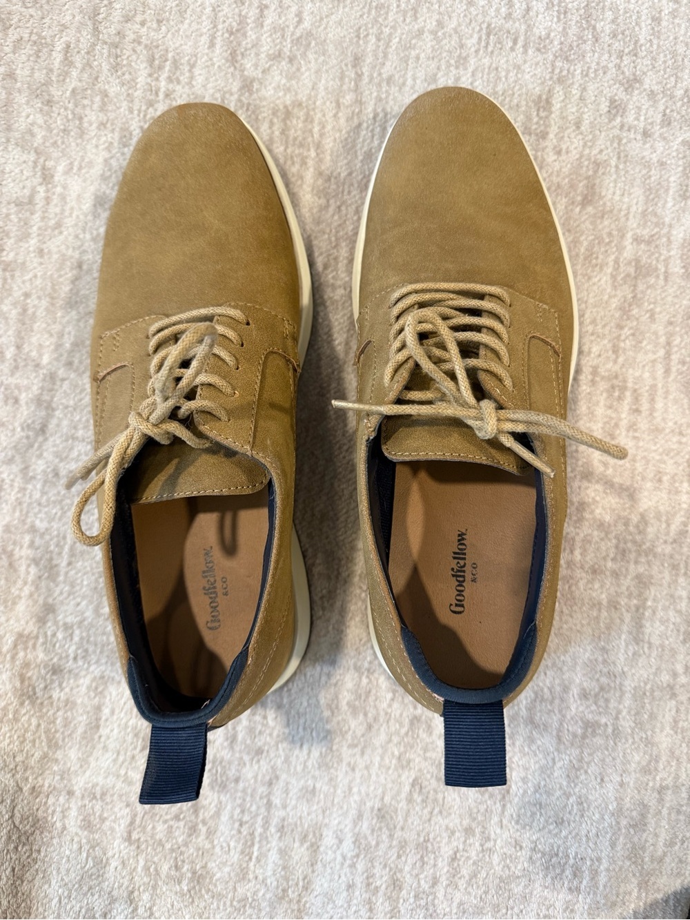 Goodfellow & Co Men’s Tan Suede Lace-Up Slip-Ons